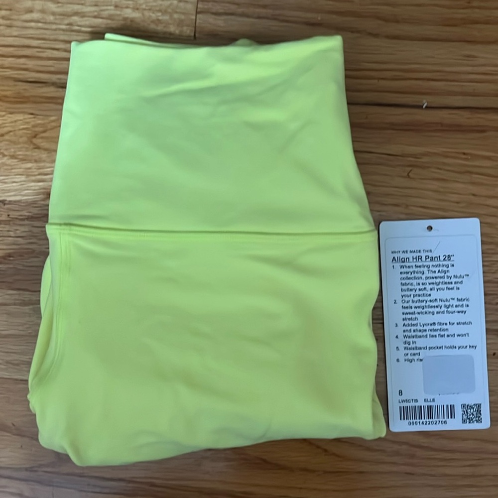 New with tags neon yellow align leggings. fun color, never worn!